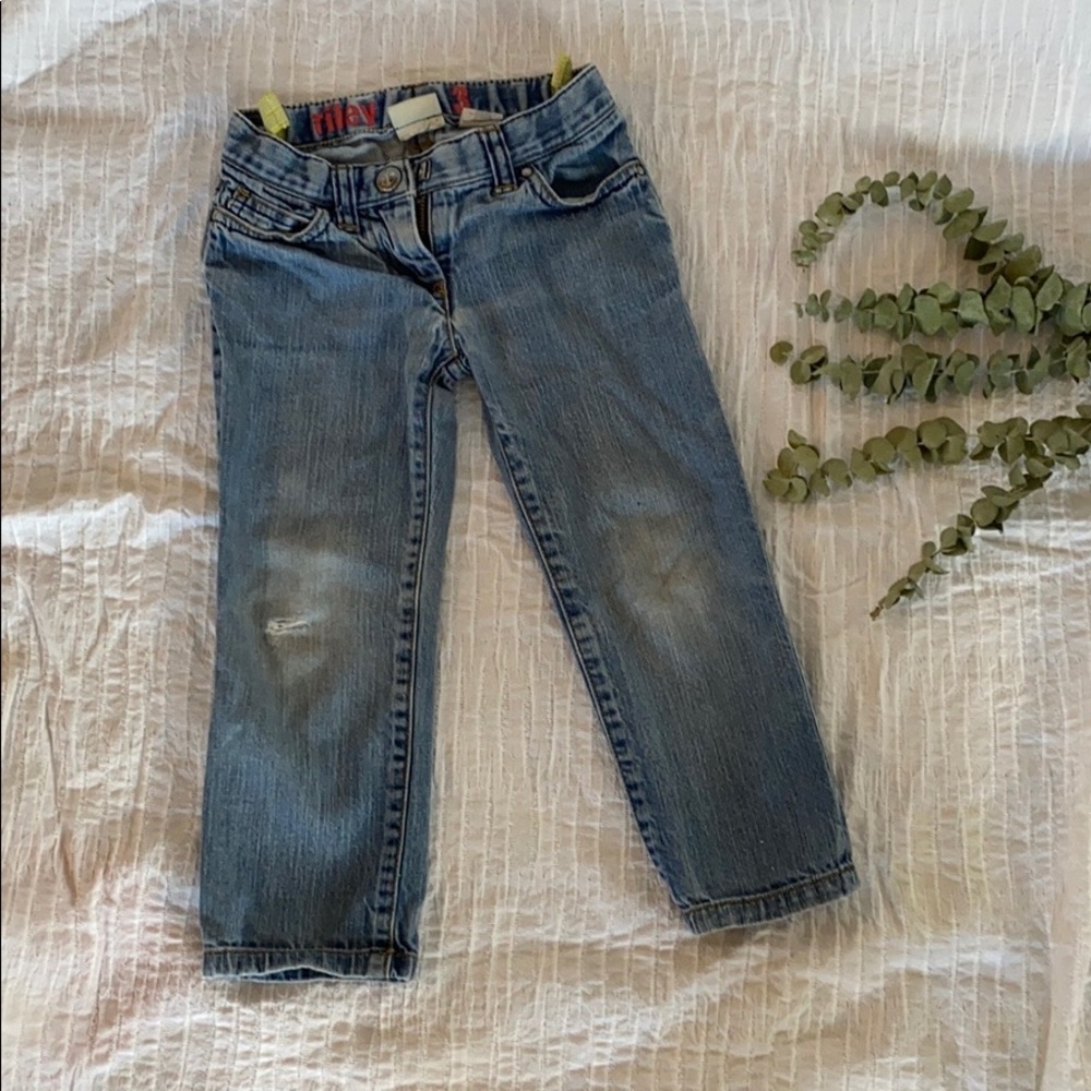 Nicely worn crewcut Riley jeans